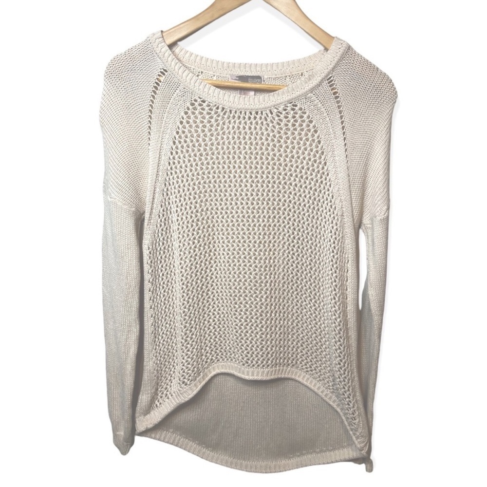Forever 21 Open‎ Knit Crew Neck Cream Sweater Size S​​